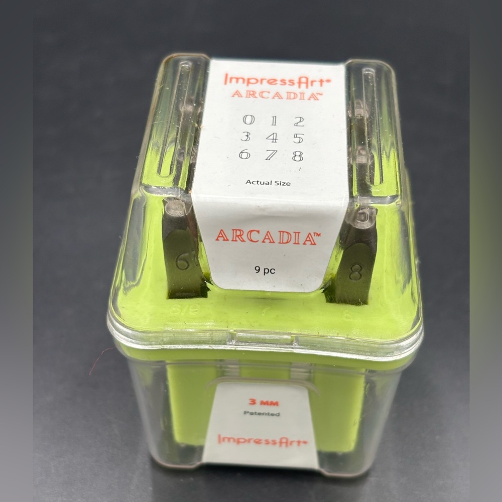 ImpressArt Numbers 0-9 Metal Stamps Arcadia Font 3mm  Stamp Art Set
